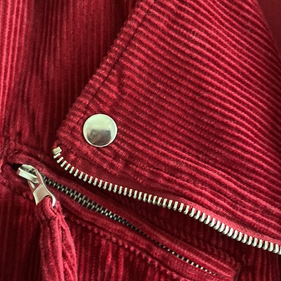 Fall corduroy zip up belted jacket size small Forever 21 mauve - Picture 3 of 5